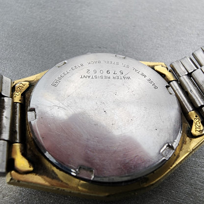 Seiko SQ Watch Men 35mm Cream Dial Gold Tone Daydate Round 8123-7239 PARTS