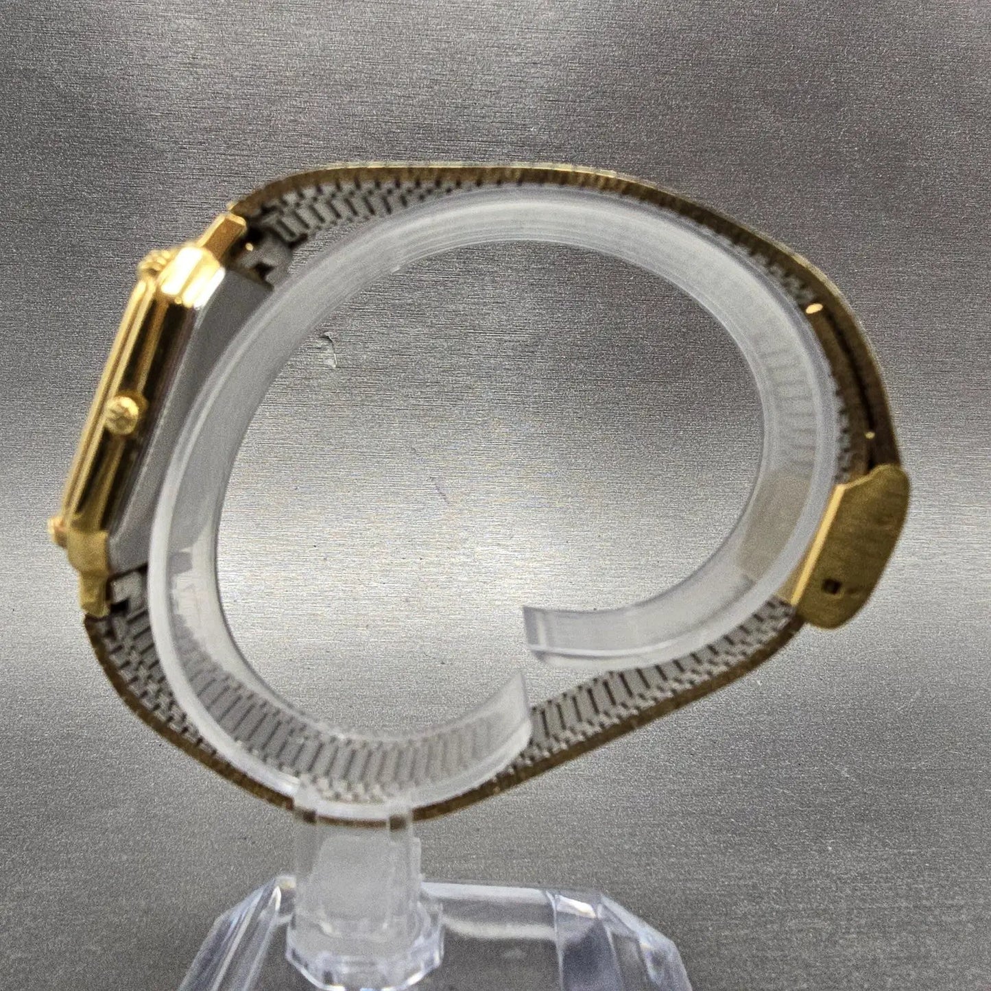 Hamilton Watch Men 28mm Gold Dial Gold Tone Date Rectangle 8000 New Battery6