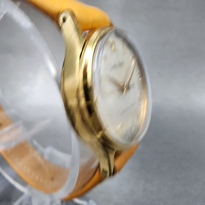 Seiko Angel Watch Women 23mm White Dial Gold Plated Manual Wind 10040030 Runs3