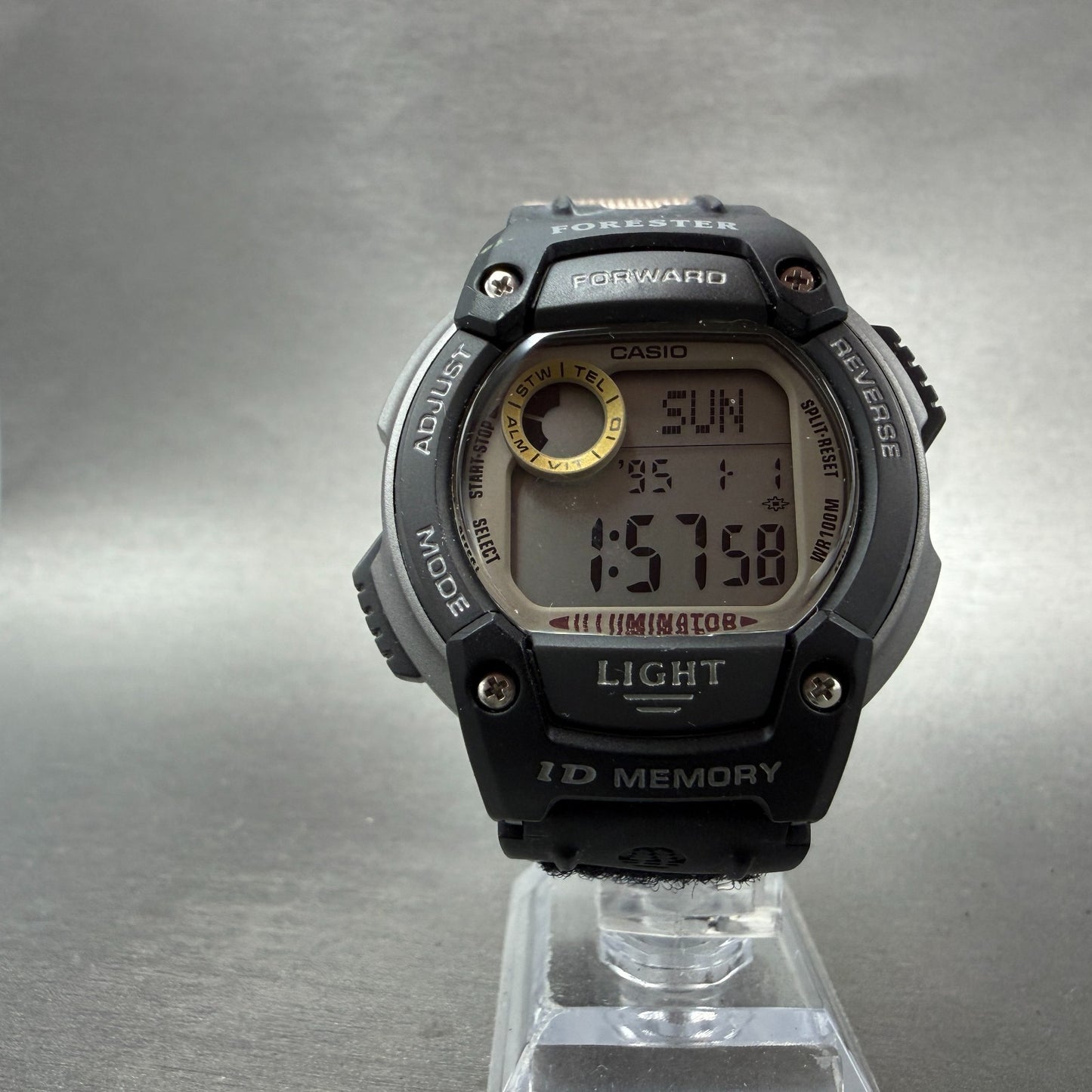 Casio Forester FT-120H Watch Men 40mm Digital Silver Tone Alarm Chrono New Batt5