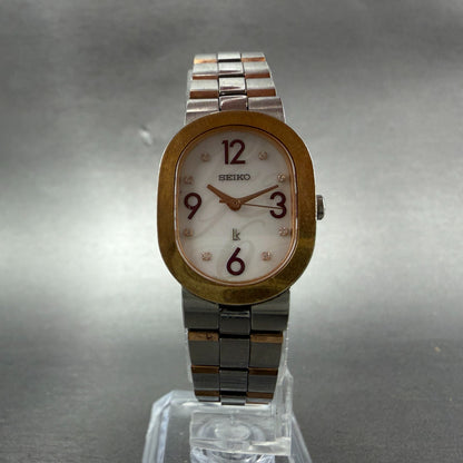 Seiko Lukia Watch Women 21mm MOP Dial Two Tone Oval 1F21-0AZ0 New Battery5