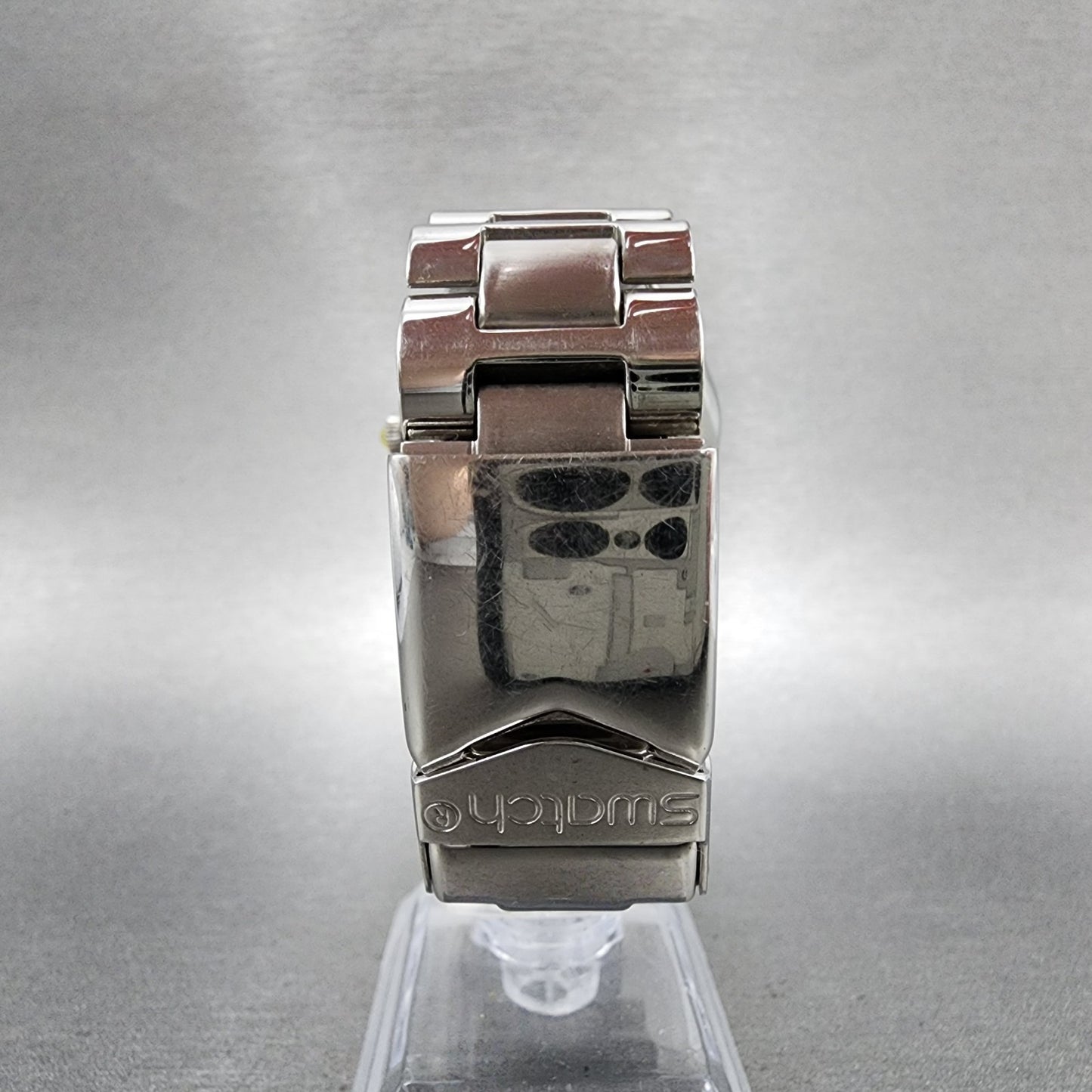 Swatch Irony Happy Joe Watch Men 37mm Gray Dial Steel Date Round New Battery CB27