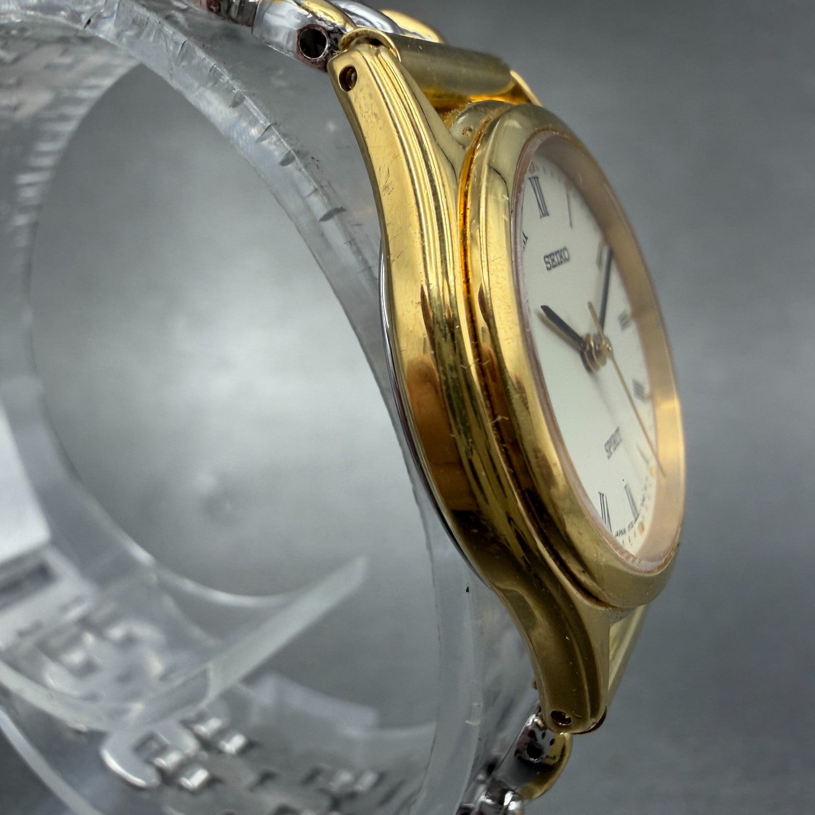 Seiko Spirit Watch Women 25mm Cream dial Two Tone Round 1F21-0J70 New Battery3