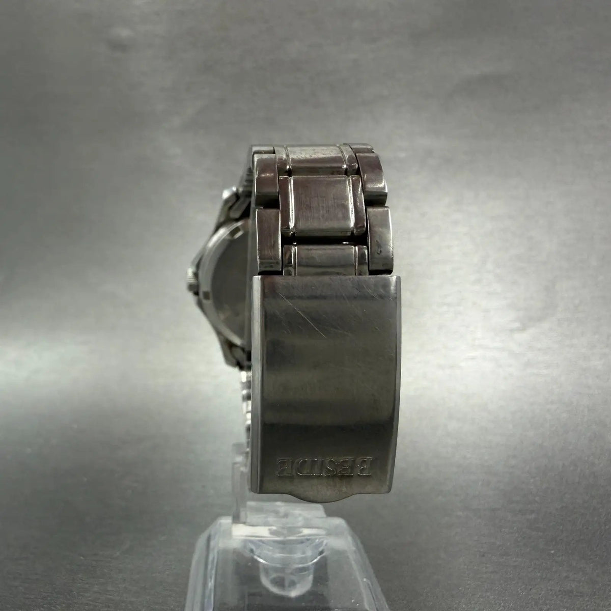 Casio Beside Watch Men 35mm Silver Dial Steel Daydate Round BES-105 New Battery7