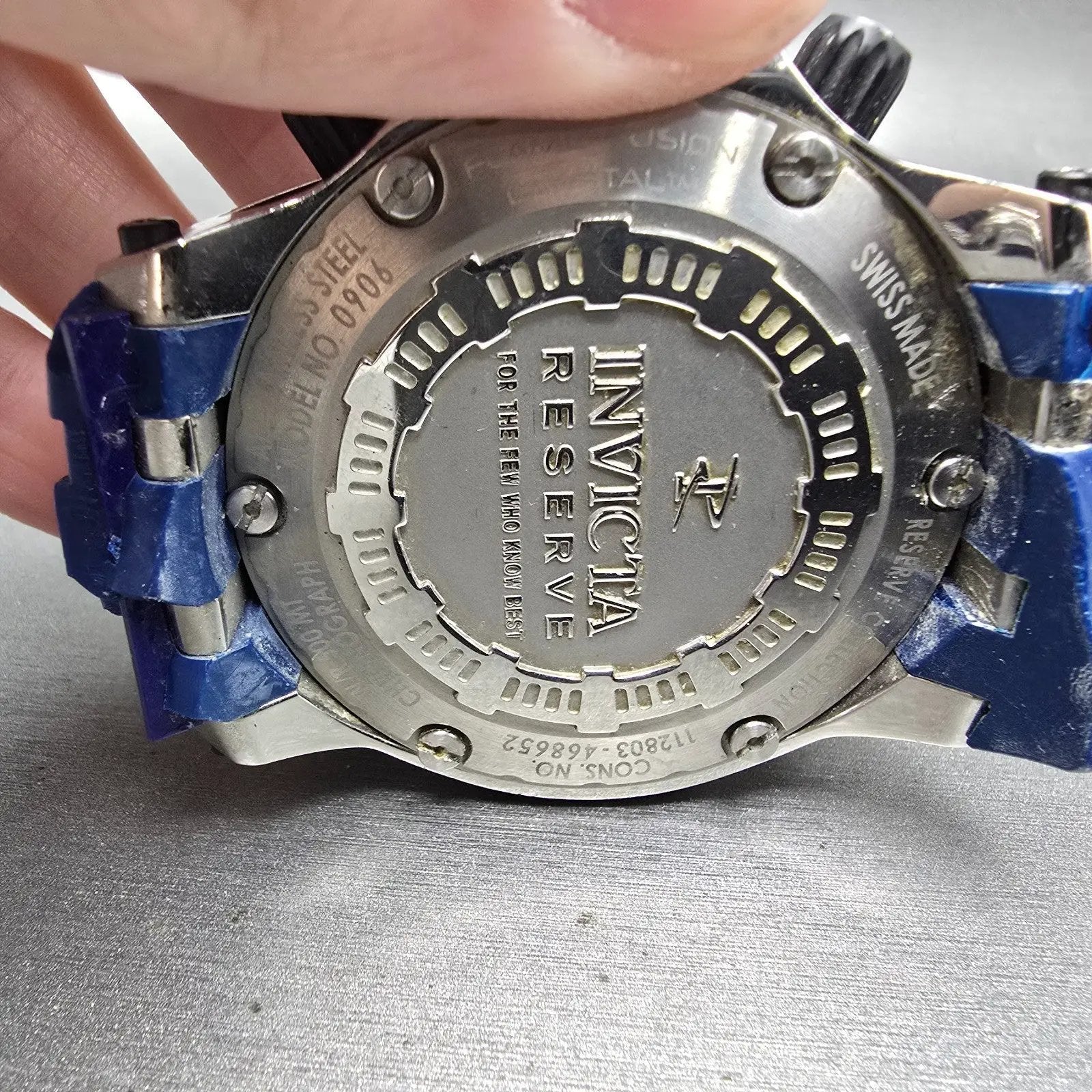 Invicta Reserve chronograph Dive Watch Men 51mm Blue Dial Steel 0906 New Battery6