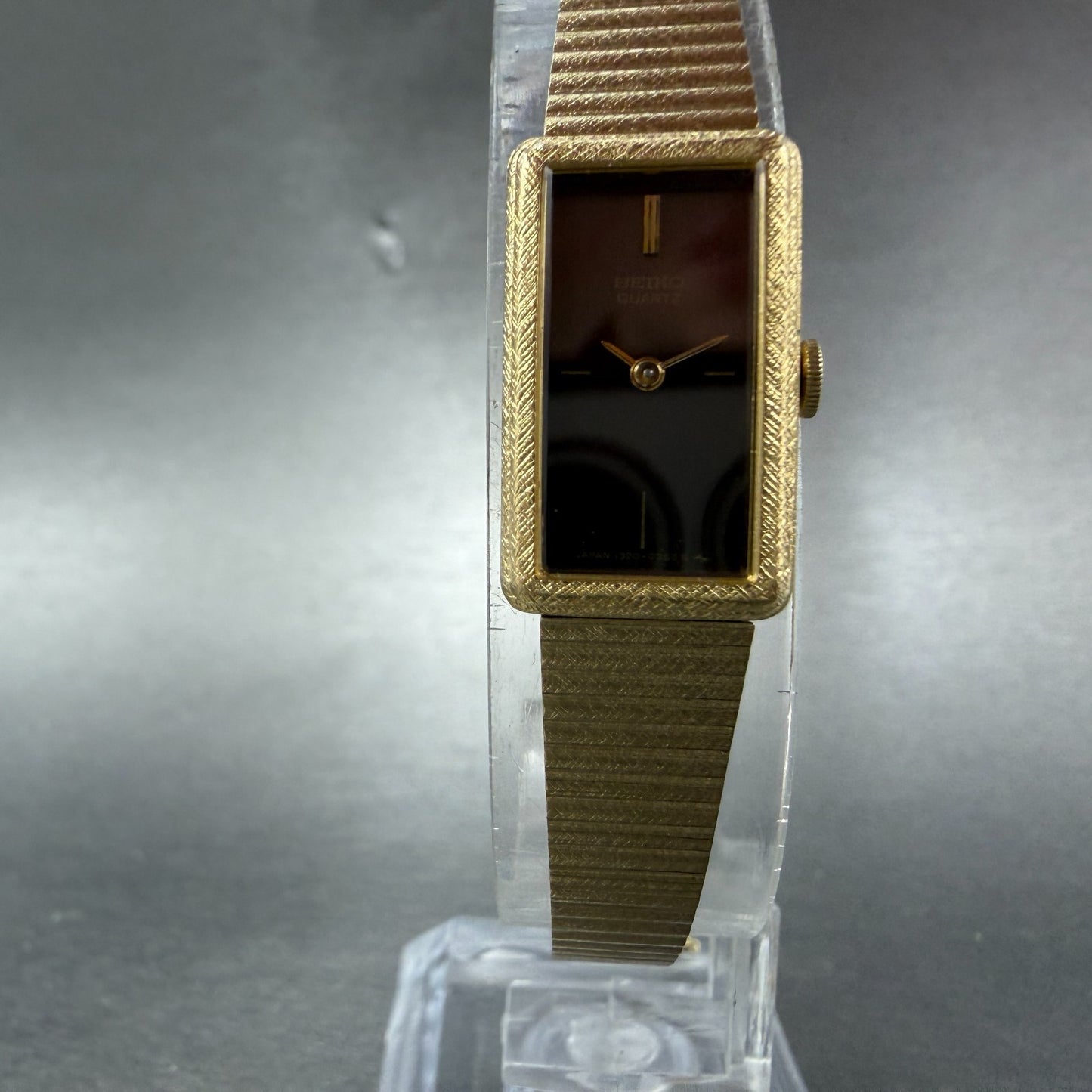 Seiko Tank Watch Women 13mm Brown Dial Gold Tone Rectangle 1320-5299 New Battery5