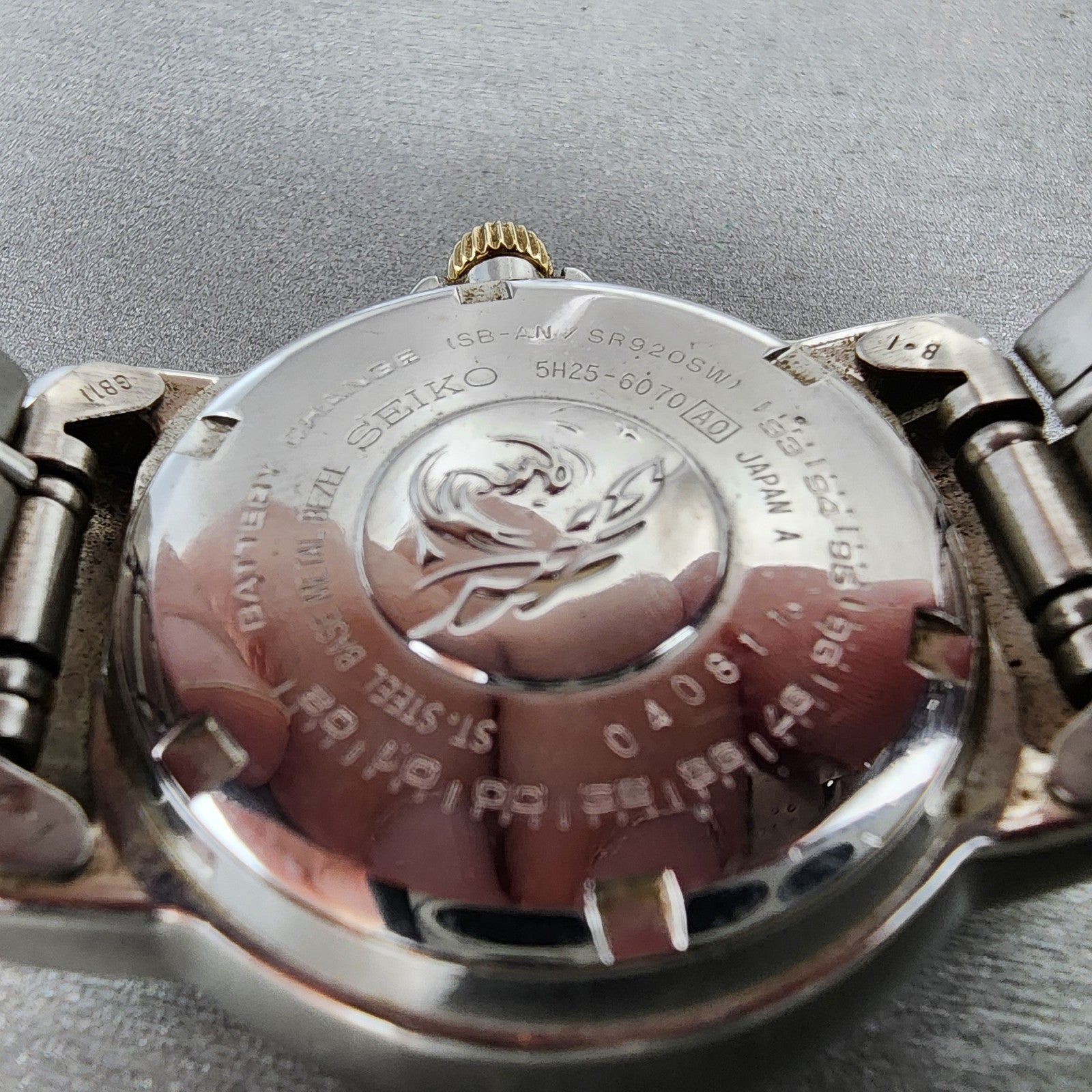 Seiko Scuba Watch Men 37mm Champagne Dial Two Tone Date 5h256070 New Battery9