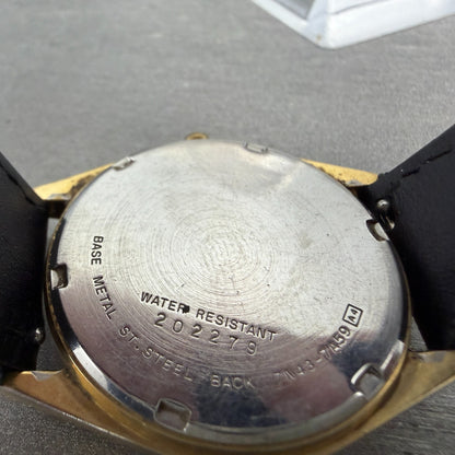 Seiko Watch Men 35mm Champagne Dial Gold Tone Daydate Round 7N43-7A59 NewBattery9