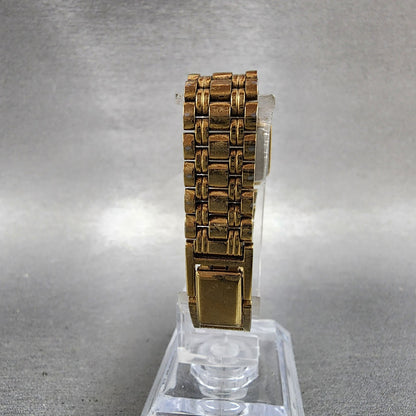 Seiko Tank Watch Women 18mm Champagne Dial Gold Tone Rectangle V4015129 New Bat7