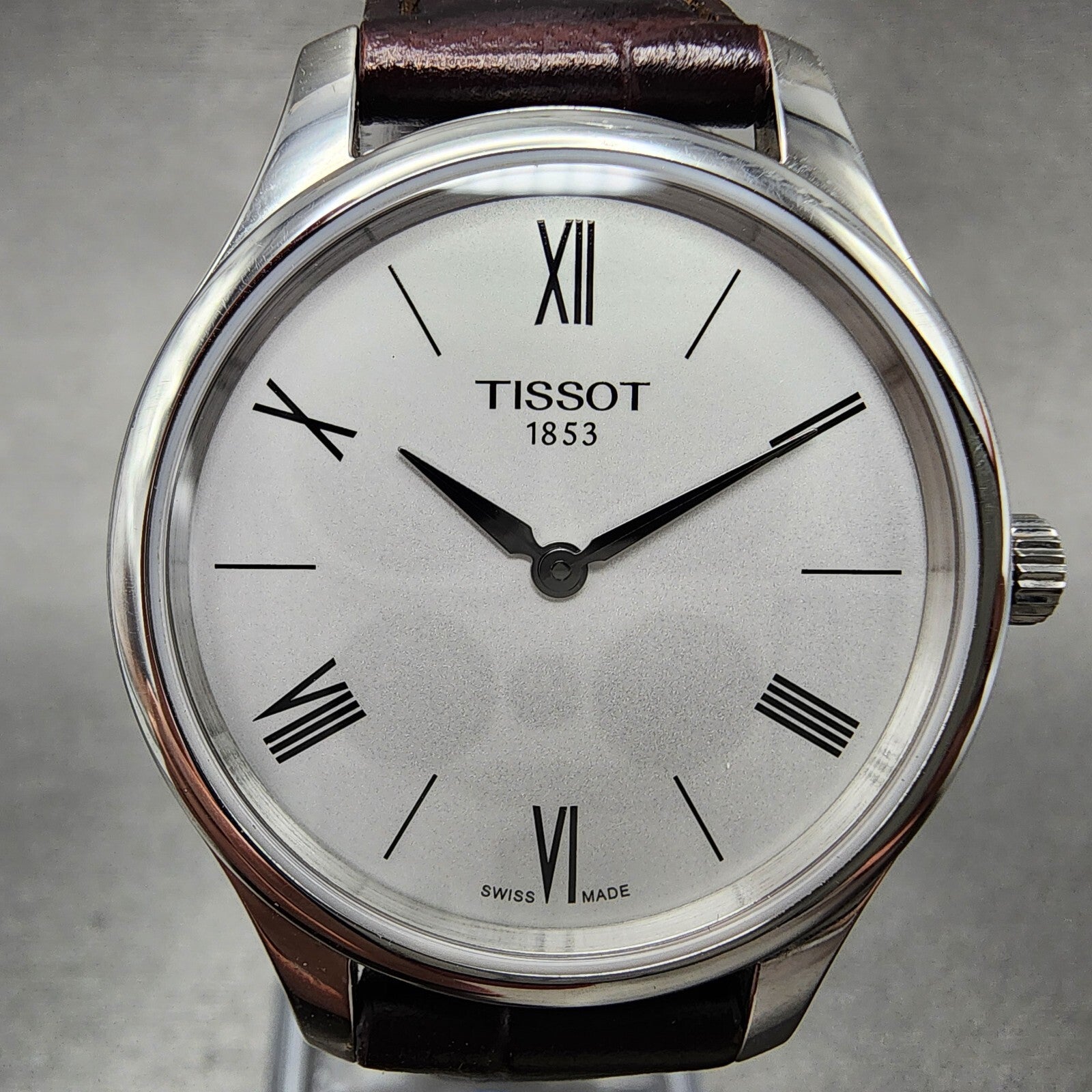 Tissot Tradition Watch Women 31mm Silver Dial Stainless Steel Case Leather Band1