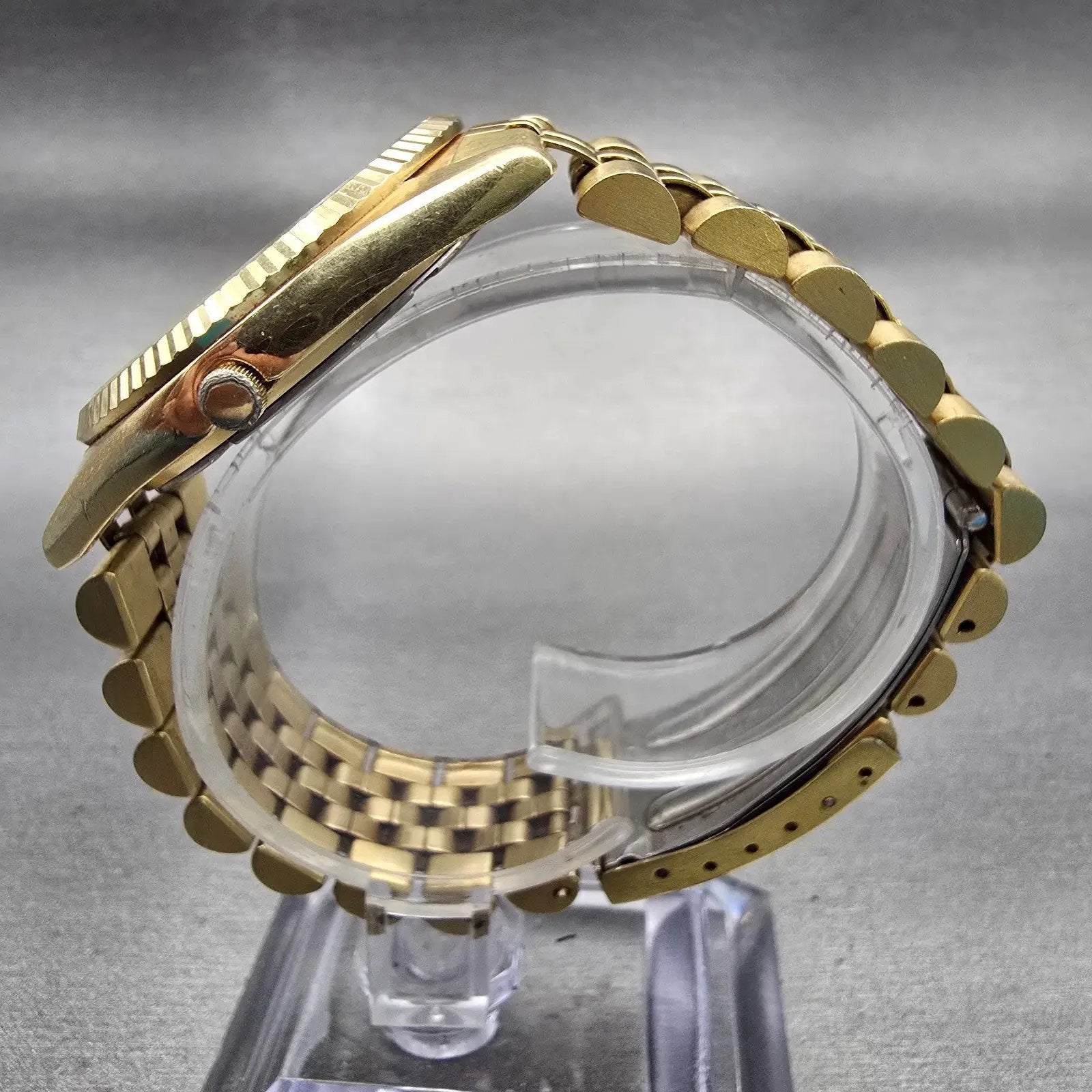Seiko President Watch Men 35mm Gold Dial Gold Tone Daydate 5Y23-8A60 New Battery6