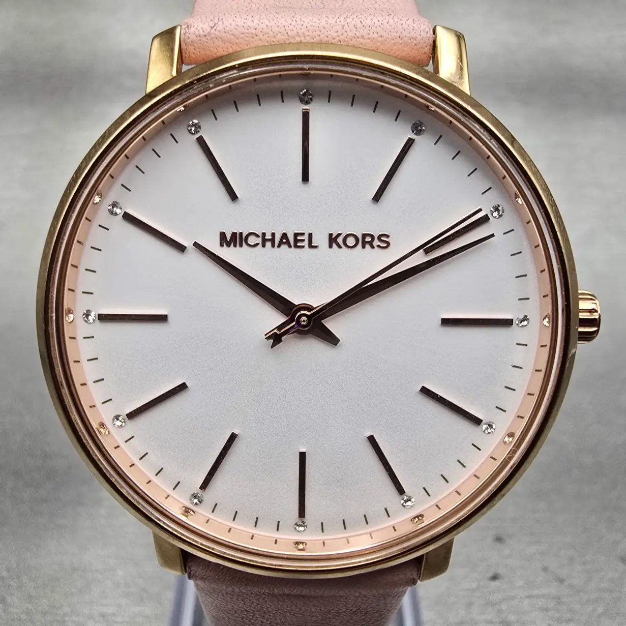 Michael Kors Pyper Watch Women 38mm White Dial Rose Gold Round MK2741 New Batt2