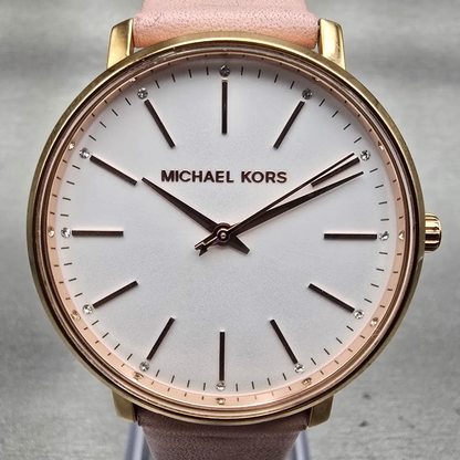Michael Kors Pyper Watch Women 38mm White Dial Rose Gold Round MK2741 New Batt2