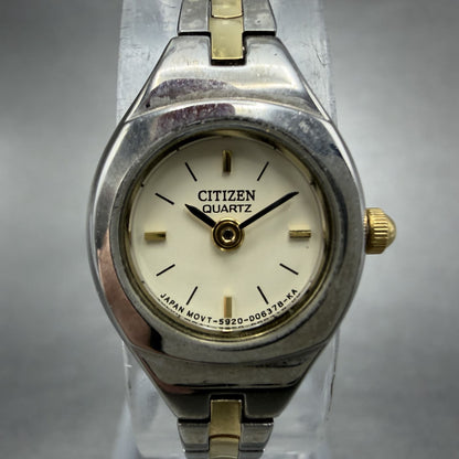 Citizen Watch Women 17mm Cream Dial Two Tone Round 5920-S91531 New Battery VTG1