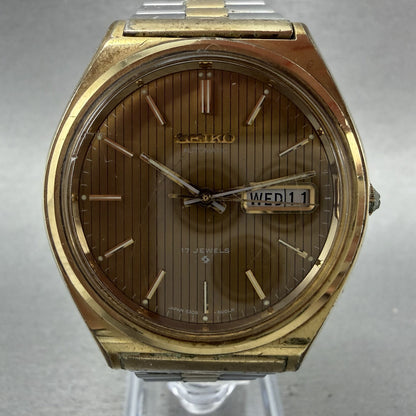 Seiko Automatic Watch Men 38mm Champagne Dial Two Tone Daydate 63098009 Runs1