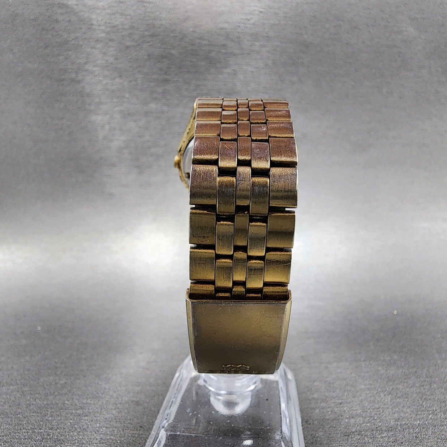 Seiko SQ Watch Men 33mm Blue Dial Gold Tone Daydate Round 5Y23-6A39 New Batery