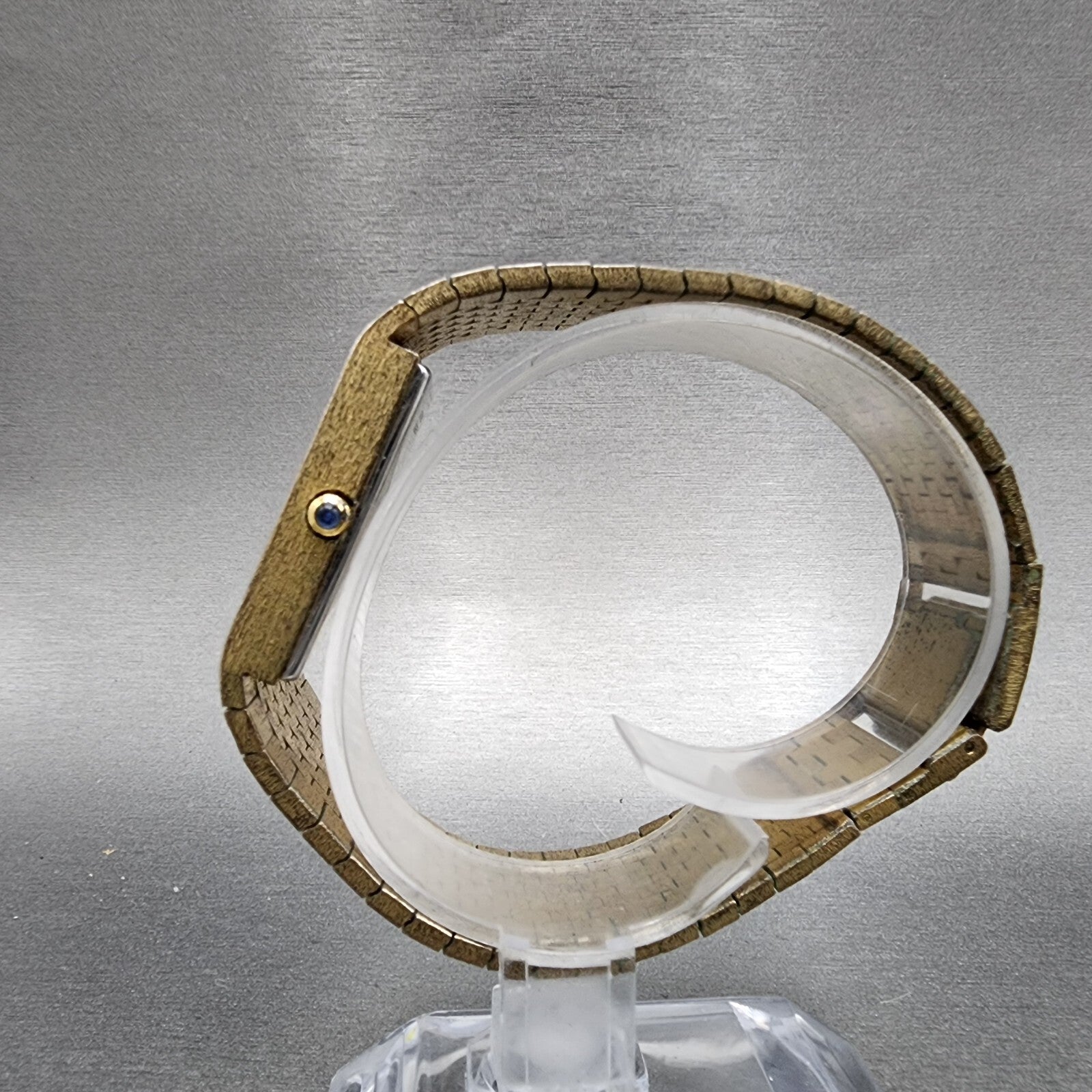 Lord Elgin Tank Watch Men 26mm Gold Dial Gold Tone Square PARTS7