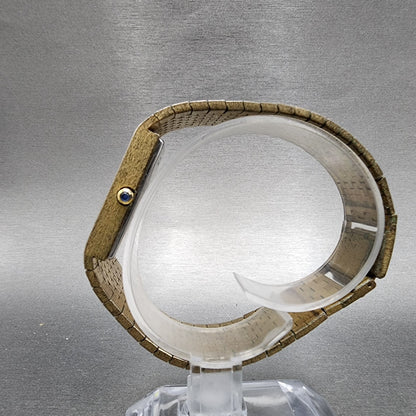Lord Elgin Tank Watch Men 26mm Gold Dial Gold Tone Square PARTS7