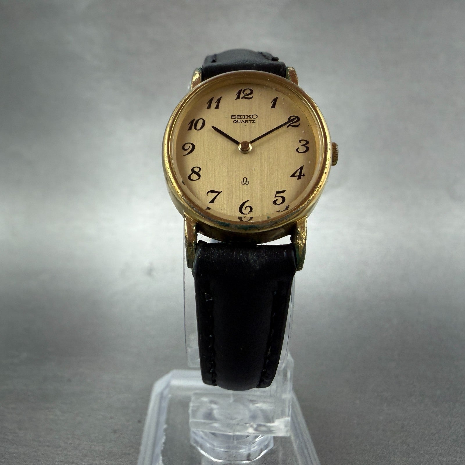 Seiko Watch Women 22mm Champagne Dial Gold Tone Oval 2320-5290 New Battery VTG5
