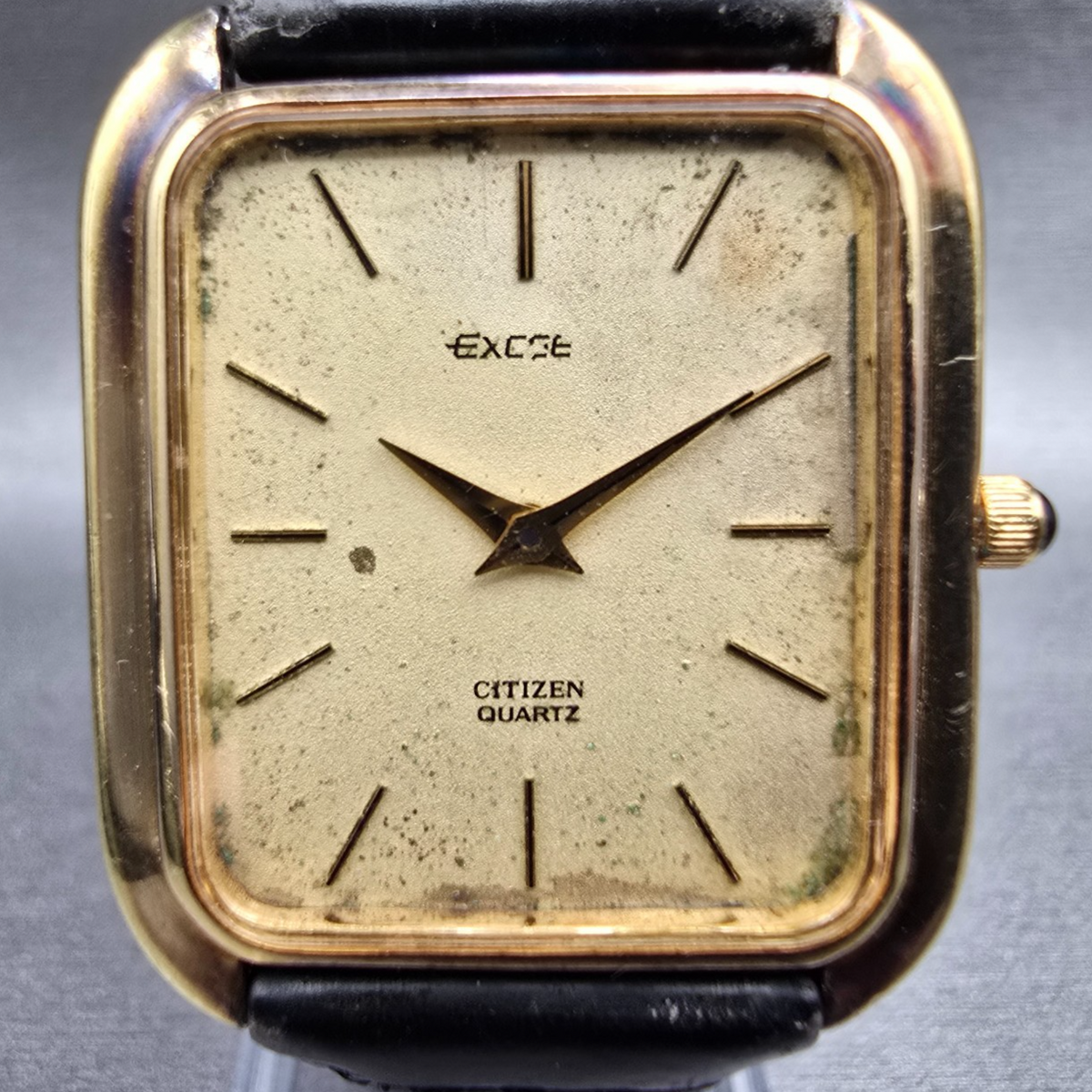 Citizen Exceed Watch Men 28mm Champagne Dial Gold Tone 4-795172 New Battery JP1
