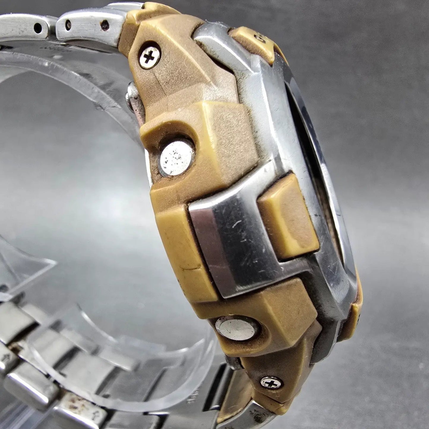 Casio G-Shock G-200 Watch Men 47mm Brown Silver Alarm Chronograph New battery3