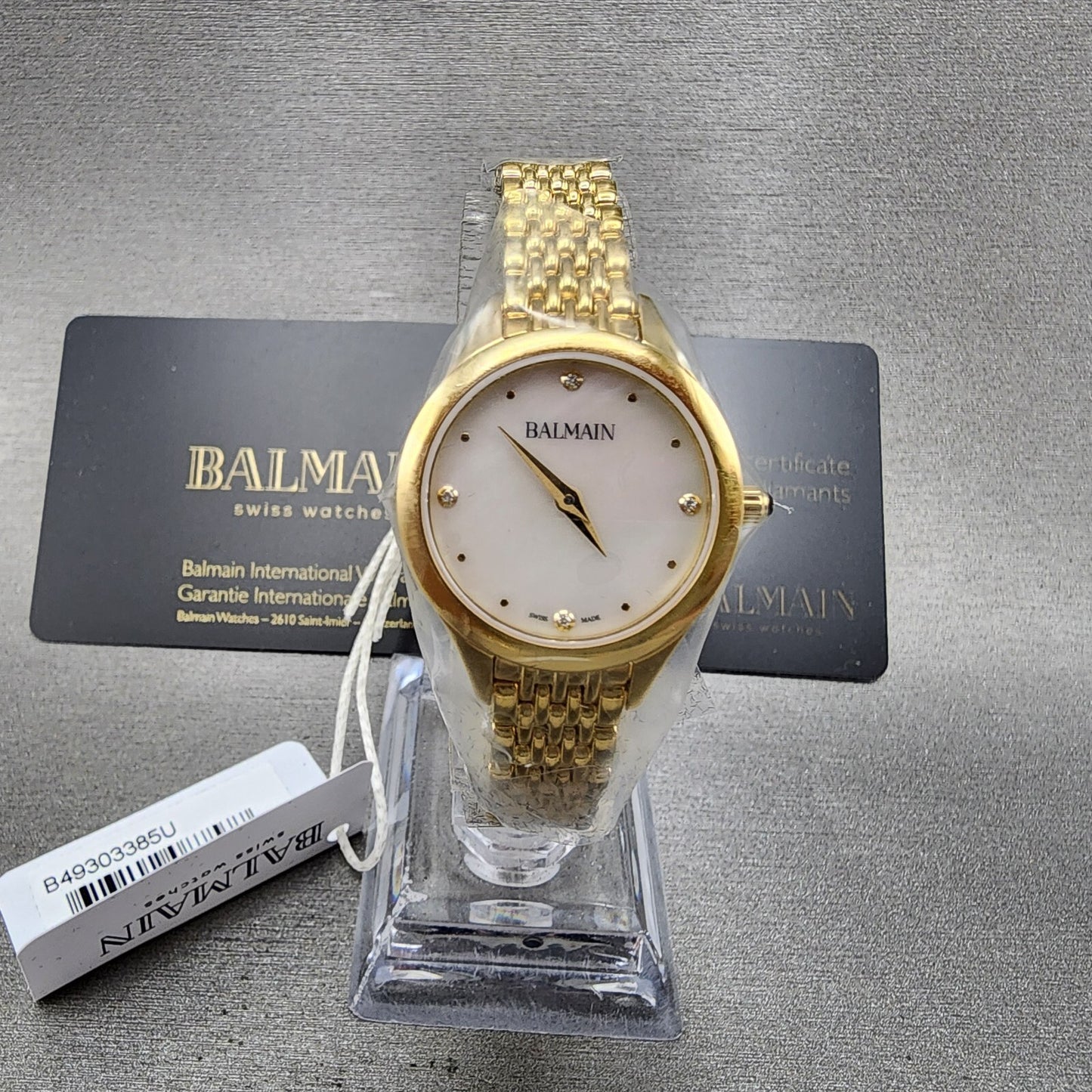 Balmain De Balmain Watch Women 25mm MOP Dial Gold Tone Diamond Markers0