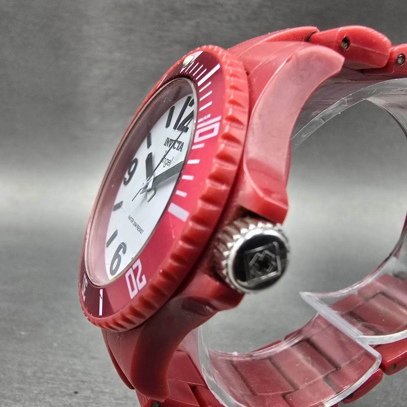 Invicta Angel Dive Watch Women 39mm White Dial Red Tone Date 1215 New Battery2
