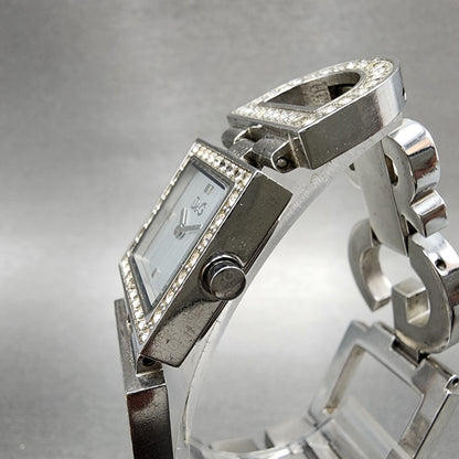 Dolce & Gabbana Tank Watch Women 21mm Silver Dial Steel Crystal Accent New Batt2