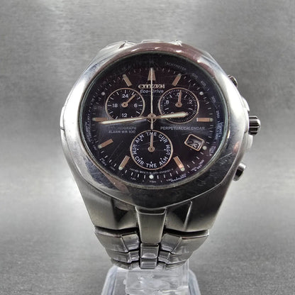 Citizen Eco-Drive Chronograph Watch Men 39mm Blue Dial Silver Perpetual Calendar5