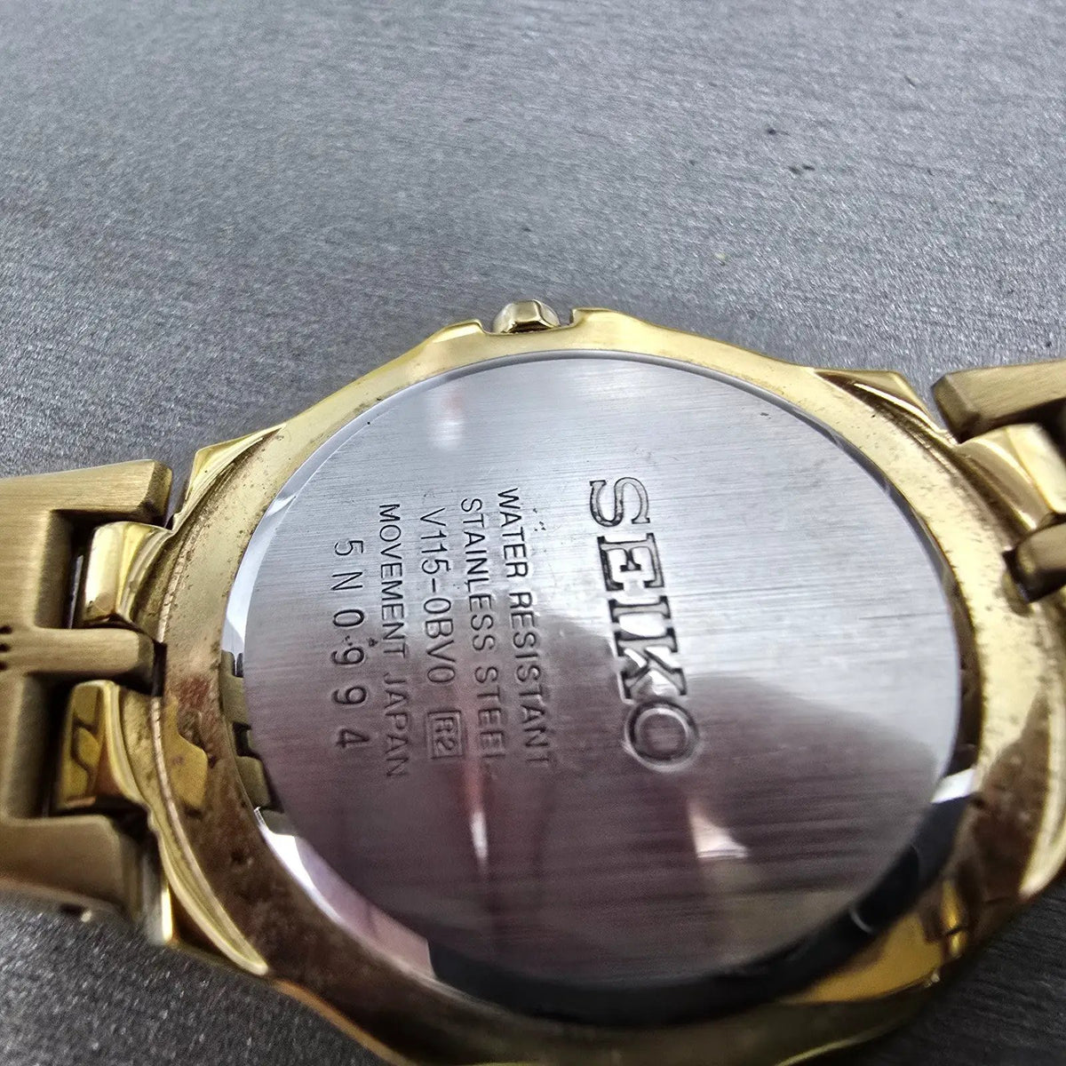 Seiko Solar Watch Women 30mm Cream Dial Gold Round V115-0BV0 Works Bracelet10