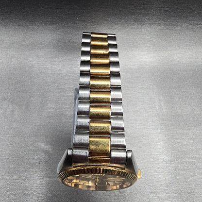 Seiko President Watch Men 35mm Silver Dial Two Tone Daydate 6923-8089 New Batt 64