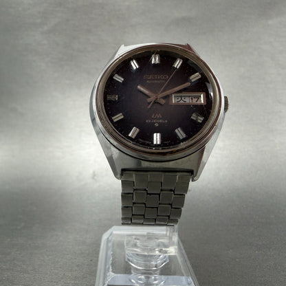 Seiko Lord Matic Watch Men 36mm Blue Dial Silver Tone Daydate 5606-7260 PARTS6