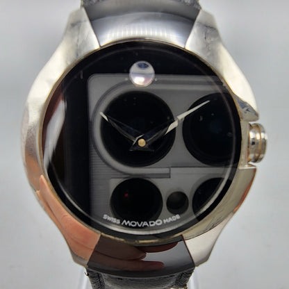 Movado Allia Watch Women 26mm Black Dial Silver Black Tone Round New Battery