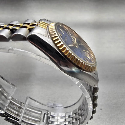 Seiko SQ Watch Women 24mm Blue Dial Two Tone Daydate 3Y03-0169 New Battery3