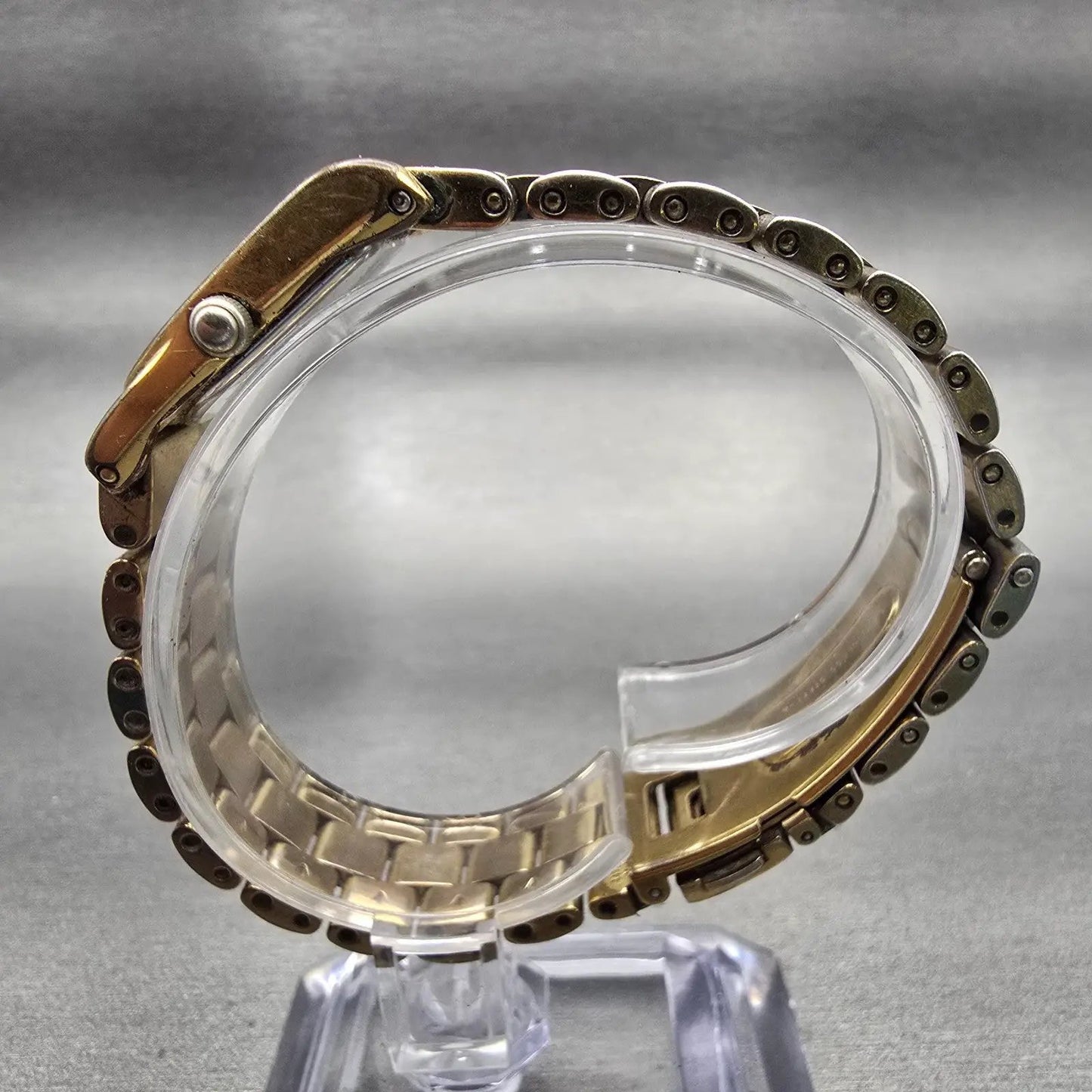 Seiko Watch Men 23mm White Dial Gold Tone Rectangle 4N00-6769 New Battery VTG6