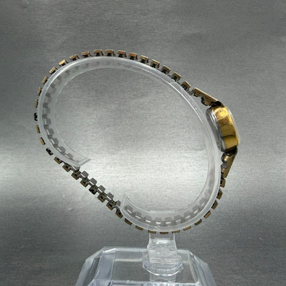 Hamilton Watch Women 14mm White Dial Gold Tone Oval New Battery Vintage ABC8
