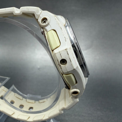 Casio Baby-G Watch Women 39mm White Dial White Case Round BGA-101 New Battery AB3