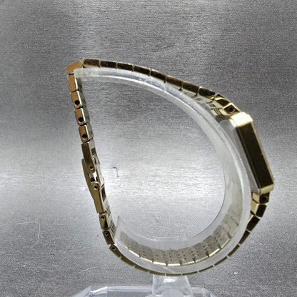 Seiko Tank Watch Women 17mm Champagne Dial Gold Rectangle 1400-5540 New Battery8