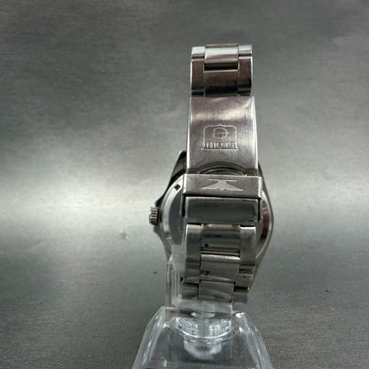 Elgin Watch Men 39mm Black Dial Silver Tone Round Daydate FK-345 New Battery7
