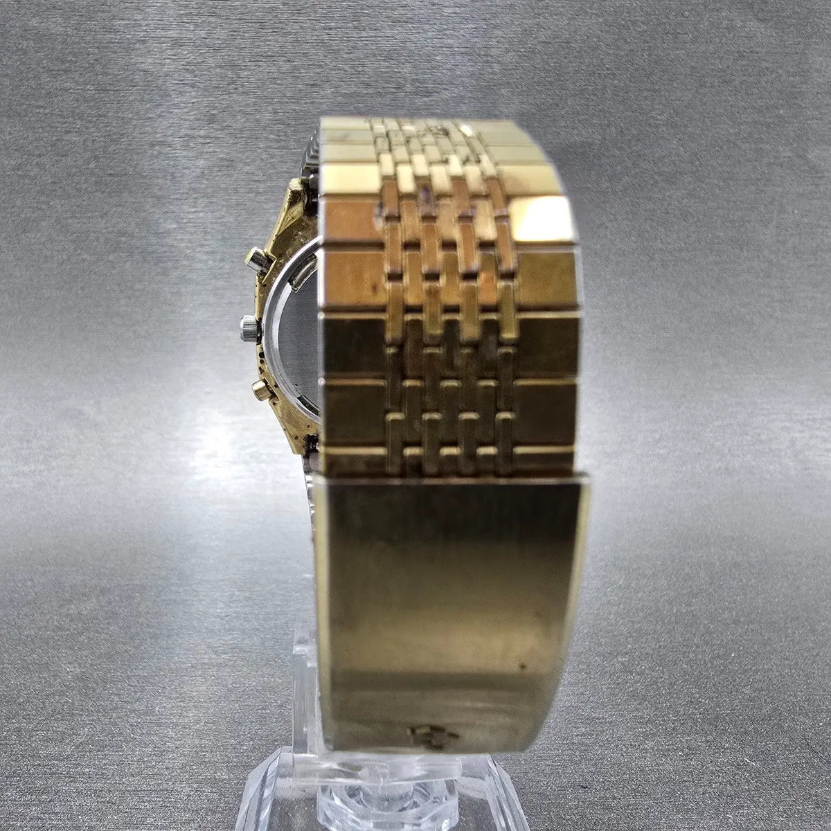 Citizen Analog Digital Watch Men 33mm Champagne Dial Gold 4-082184 PARTS VTG8