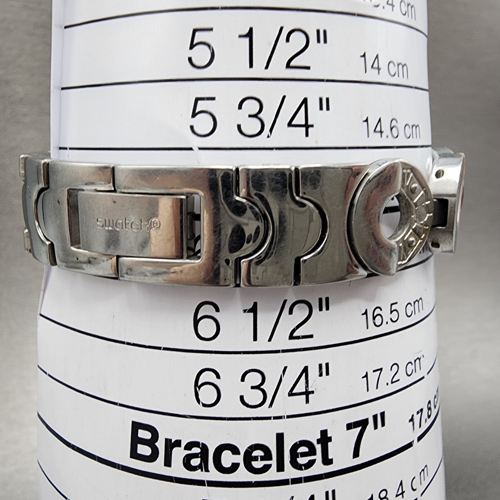 Swatch Metallic Dune Watch Women 25mm Silver Dial Clear Case Round LK258G NewBat9