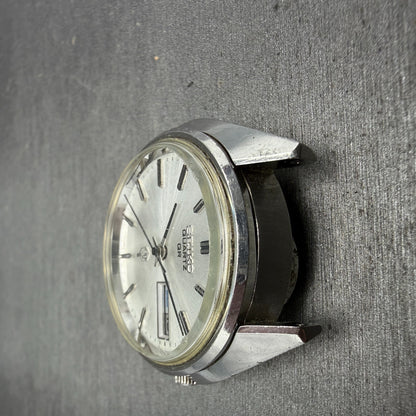 Seiko QR Watch Men 37mm Silver Dial Silver Tone Daydate Round 3863-7001 PARTS FG5