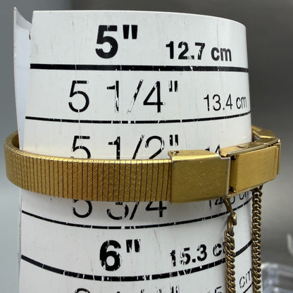 Seiko Tank Watch Women 13mm White Dial Gold Tone Rectangle 2e20-5010 New Batt J710
