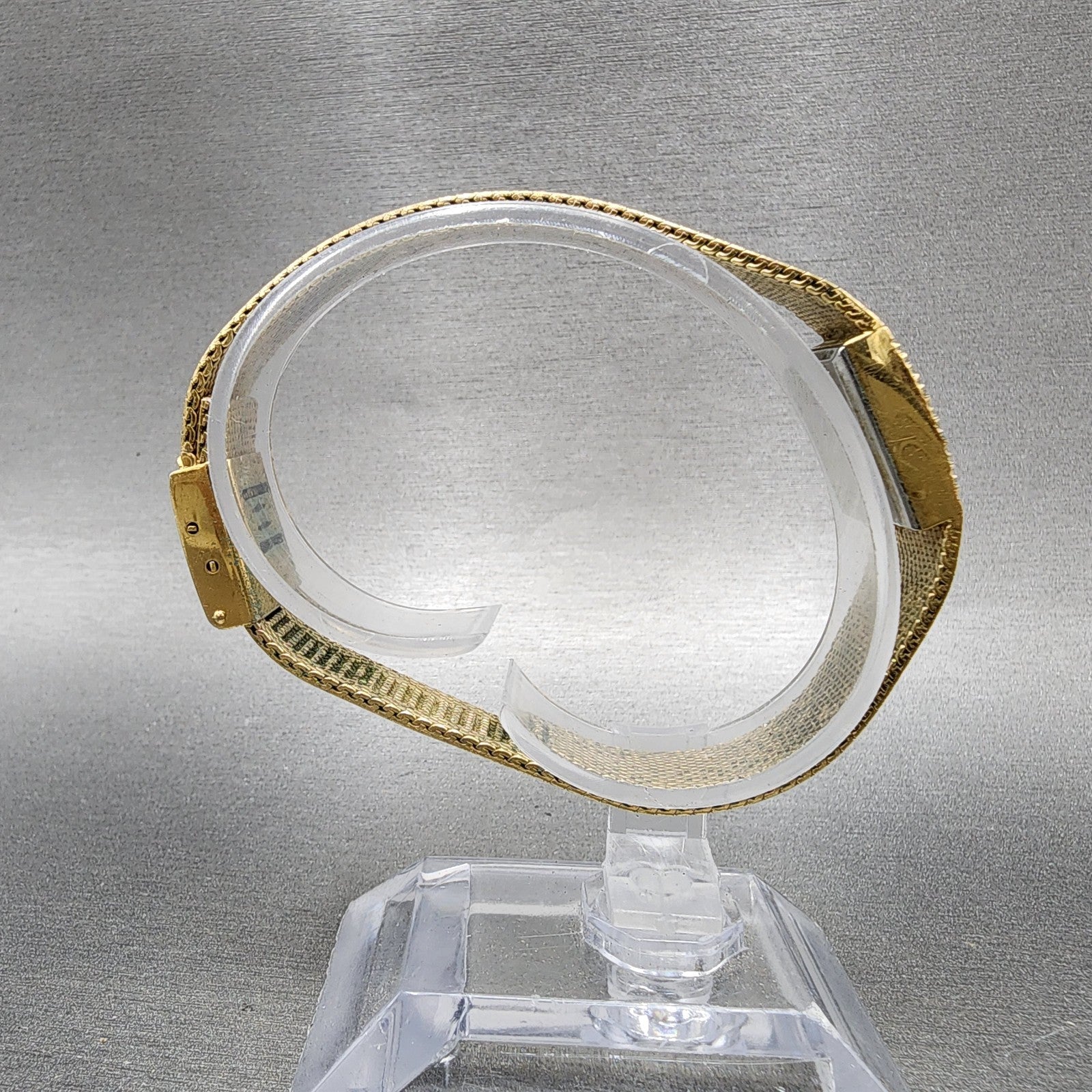 Armitron Deauville Tank Watch Women 15mm Gold Tone Diamond Bezel New Battery8