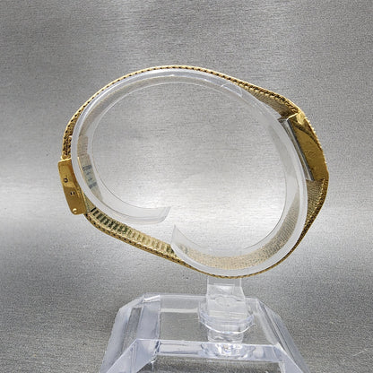 Armitron Deauville Tank Watch Women 15mm Gold Tone Diamond Bezel New Battery8