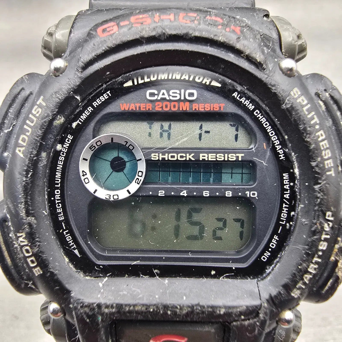 Casio G-Shock DW-9052 Watch Men 46mm Black Dial Black Chrono Alarm New Battery1