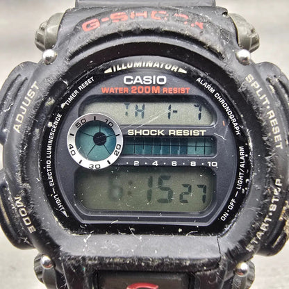 Casio G-Shock DW-9052 Watch Men 46mm Black Dial Black Chrono Alarm New Battery1
