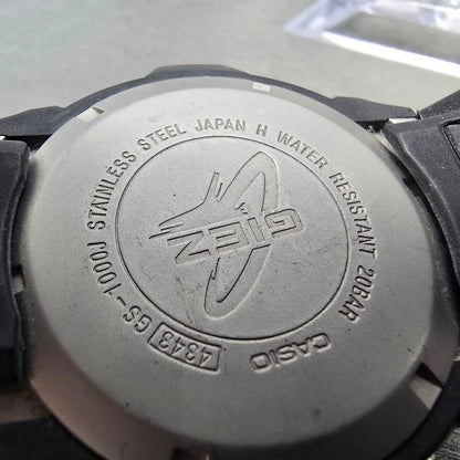 Casio G-Shock GS-1000 Watch Men 47mm Black Dial Black Silver Date Round Works9