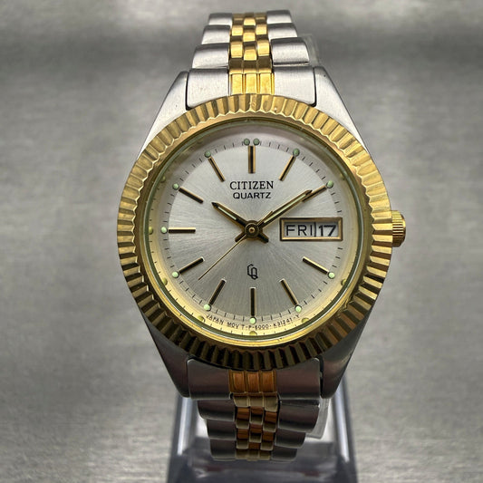 Citizen CQ Watch Women 25mm Silver Dial Two Tone Daydate Round New Battery0