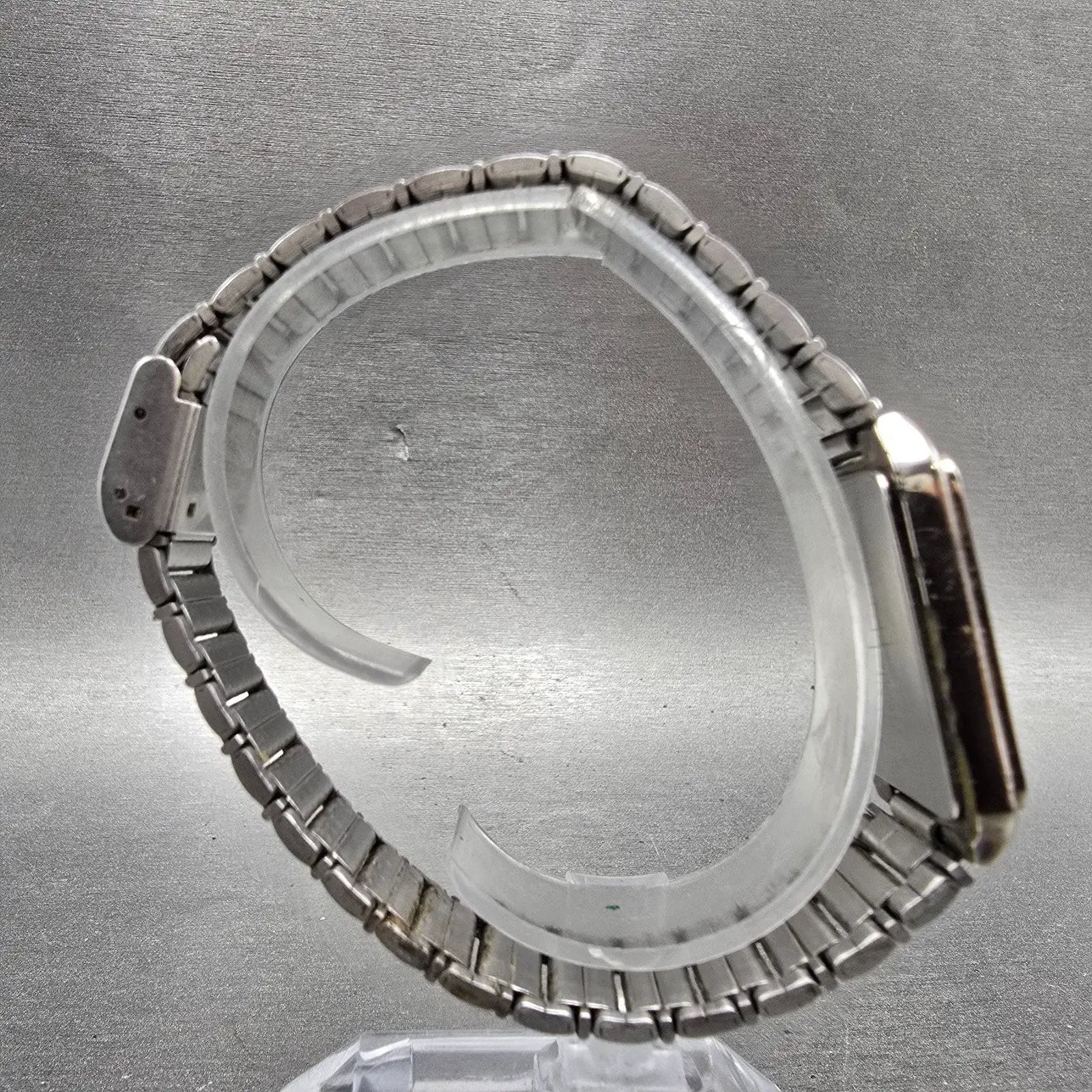 Seiko Tank Watch Men 27mm Silver Dial Two Tone Rectangle V701-5K90 PARTS Vintage9